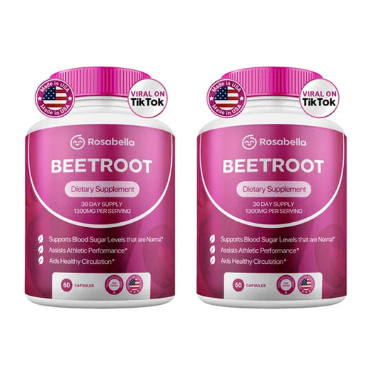 Rosabella Organic Beetroot Capsules (1300mg) for Blood Flow & Heart Health
