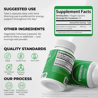 Rosabella Moringa Powder Capsules Principal