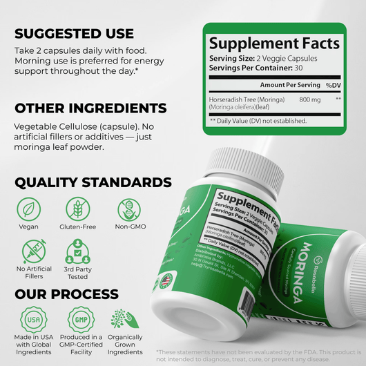 Rosabella Moringa Powder Capsules